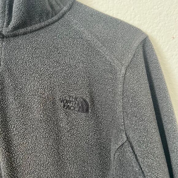 The North Face Glacier 1/4 Zip fleece charcoal gray long sleeve - Picture 3 of 5